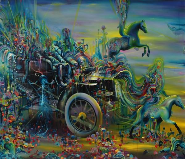 bursting colors swirl type paintings Michael Page